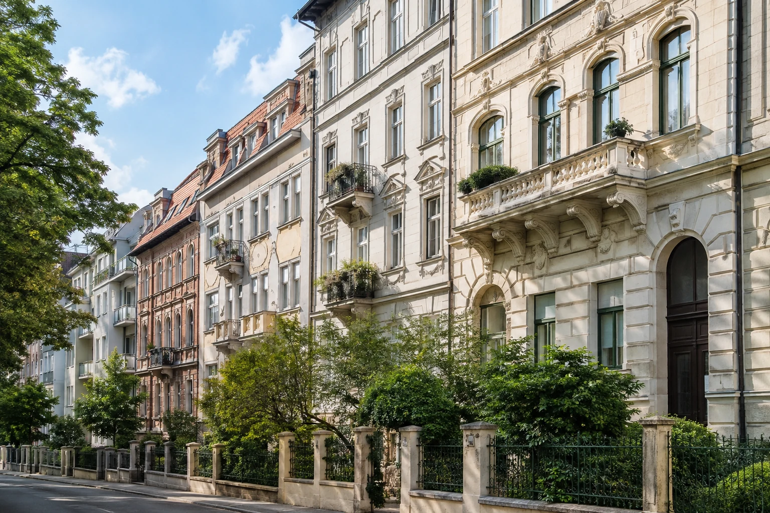 Wohnhäuser mit typischer Budapester Stadtarchitektur